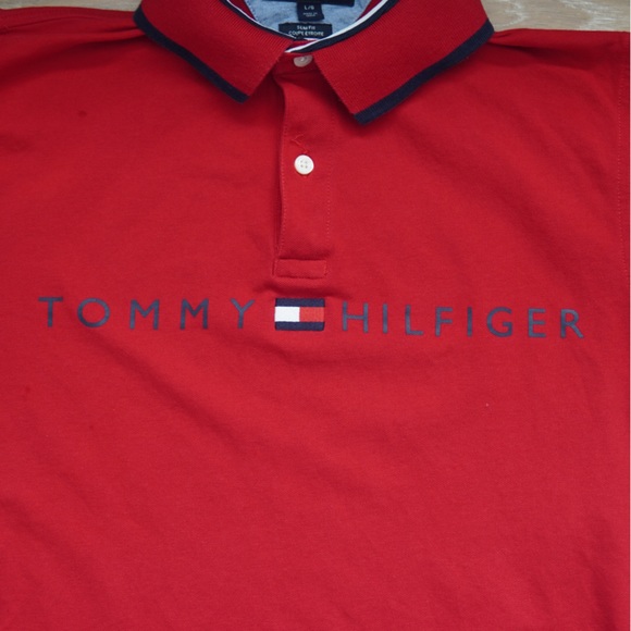 Tommy Hilfiger Logo Polo Shirt Large - Picture 2 of 3